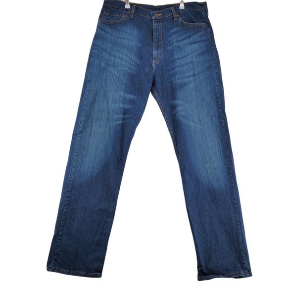 WRANGLER Jeans Men's Relaxed Fit Straight Leg Cotton Denim Blue 38/34 - Picture 1 of 12